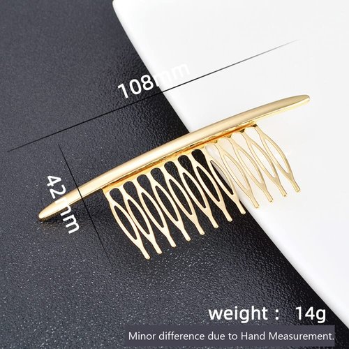 2PCS Metal Alloy Hair Side Combs Silver+Golden French Twist 10 Teeth Comb Hair Clip Hair Fork Pigtail Holders Mini Hair Tools for Wedding Daily Gift