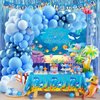 Felice Arts Boy's Birthday Blue Balloons Arch Garland Kit with Different Size Metallic Macaron Pastel Blue Balloon Arch Kit for Baby Shower Wedding Ocean Themed Party Decoration