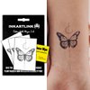 INKARTLINK Semi Permanent Tattoos, 3 Sheets of Small Temporary Tattoos, Adult Art Designs, Party Favors, Waterproof, Realistic, No Adhesive, No Reflective, Lasts 1-2 Weeks (Butterfly)