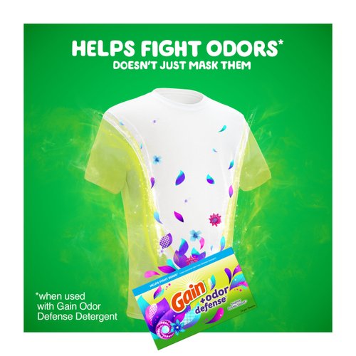Gain + Odor Defense Fabric Softener Dryer Sheets, Super Fresh Blast Scent, 120 ct