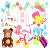 ONEST 31 Pieces 4 Inch Dolls with Accessories Cute Baby Dolls Mini Dolls with Clothes Mini Baby Dolls with Doll Accessories