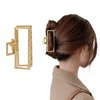 ANQSYY New 1 Piece Korean-style Gold Claw Clip Girls Medium Hair Clip Non-slip Metal Claw Clip Thick Hair & Thin Hair Gold Hair Accessories For Women （Square）