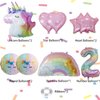 Unicorn Balloons Unicorn Birthday Party Decorations for Girls with Heart Star Rainbow Balloons Wedding Baby Shower Unicorn Party Supplies (Number 2)
