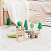 Operitacx Wooden Doll Dress Rack Clothes Hanger Mini Coat Hanger Dolls Clothing Rack Miniature Model Decor Doll Furniture Accessories for Dollhouse Supplies 20cm
