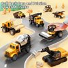 HONGTUO Alloy Mini Construction Vehicles,8Pcs Die-cast Construction Toys Set,Excavators Mixer Truck Bulldozers Forklift Dump Truck Toys,Pull Back Car Toys for Toddlers Kids Boys & Girls