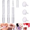 DNHCLL 3 Pack 3 ml Transparent Twist Pens Empty Nail Oil Pen with Brush Tip, Cosmetic Lip Gloss Container Applicators Eyelash Growth Liquid Tube With 3 Pack Funnels for Women Female Girls