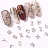 WOKOTO 52pcs Gold And Silver Nail Letter Charms For Nails Letter Nail Charms For Nail Art 3d Nail Art Charms Nail Gems Nail Jewels Set Letters For Nails 3d Letters Rhinestones For Nails