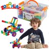 ZOZOPLAY STEM Learning Toy Tubular Pipes & Spouts & Joints 64 Piece Build Bicycle, Tank, Scootie, Moter Skills Endless Designs Educational Building Blocks Set for Kid Ages 3+ Multicolor