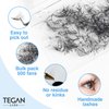 TEGAN LASH 500 Promade Fans Volume Eyelash Extensions, Handmade Loose False Eyelashes, From 3D - 16D, 0.03/0.05/0.07 Thickness, C/CC/D Curl, 9-15mm Length, Pestanas Pelo A Pelo (12D-0.03-C-12)