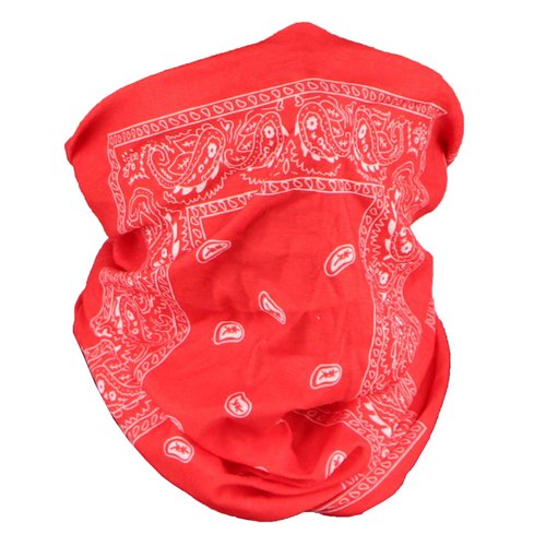 Motique Accessories Paisley Bandana Neck Gaiter Tube Headwear Motorcycle Face Scarf - Red