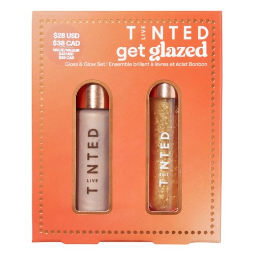Live Tinted Get Glazed, Gloss & Glow Set - Hueglow Serum-Infused Liquid Highlighter & Huegloss Hydrating Non-Sticky Lip Gloss – Radiant, Hydrated, and Nourished Skin & Lips