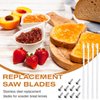 Lasnten 4 Pcs Bread Bow Knife Blades Stainless Steel Replacement Blade Serrated Bread Blade with Screws for Wooden Bread Knife