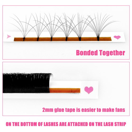 ABONNIE Easy Fan Lash Extensions, Rapid Blooming Volume Lash Extensions, D Curl Cashmere Fan Lash Extensions, 0.05 Thickness 14-22mm Mix Length Self Fanning Volume Lashes Extension (D-0.05,14-22mm)