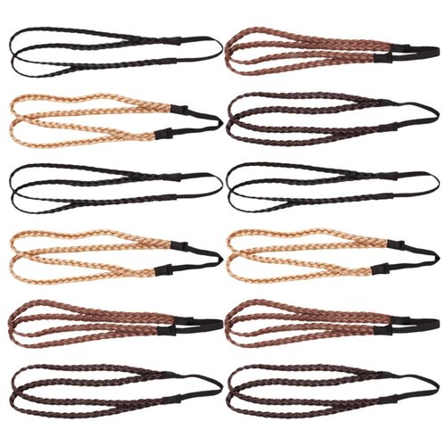 Beaupretty 12pcs Elastic Braided Plaited Women Headbands Hair Band Double Braided Headbands