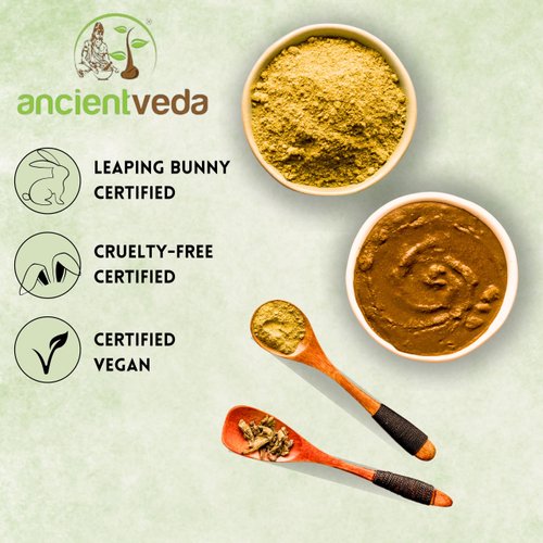 Ancientveda Henna Hair Color | Instant Henna with Applicator Brush & Gloves | Organic hair Nourishment color Peroxide free | Natural ingredients Safe for all hair types - (60 Grams - Brown)
