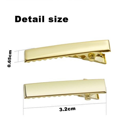 BronaGrand Flat Alligator Clips, 100pcs 3.2cm DIY Single Prong Metal Hair Clips Duckbill Hair Clips Blank Hair Slides for Crafts and Other Hair Accessories