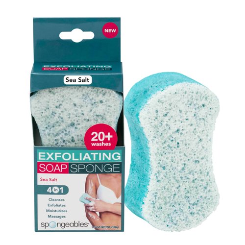 Spongeables Body Wash in a 20+ Wash Sponge, Sea Salt, 1 Count