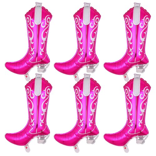 Pink Cowgirl Boot Balloons Disco Cowgirl Balloons Western Rodeo Balloon Cowgirl Birthday Party Decorations 6 Pcs