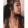MINACHI Peacock Feather Headdress, Feather Headband, Bohemian Ethnic Style Hair Accessory for Women
