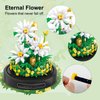 qOvOp Flower Bouquets Building Toys - 490 PCS Little Daisy Micro Building Blocks Kit with Dust Cover, Preserved Flower Home Decor Christmas New Year Birthday Great Gift for Mom/Lover/Women