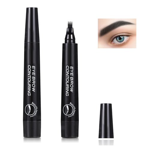 2 PCS Eyebrow Pencil Brow Pencil,Waterproof Eyebrow Tattoo Pen,Eyebrow Pen,Microblading Eyebrow Pen,Long Lasting Eye Brow Pencil with Micro Fork Applicato,Creates Natural Brows Easily(Black)