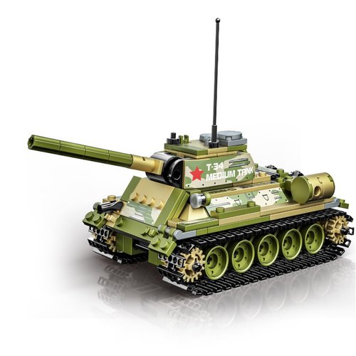 BDYDT T-34 Medium Tank Model Building Blocks Set（411PCS）-WW2 Military Historical Collection Model. Military Armoured Tank,Toys Gifts for Kid and Adult