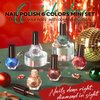 modelones Christmas Nail Polish Set 6 Colors, Red Green Burgundy Gold Silver Blue Glitter Quick Dry Mini Nail Lacquer Kit with Xmas Stickers, Sparkle Winter Nail Art Manicure Gift for Girls Women