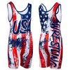 KO Sports Gear - Unisex Wrestling Singlet (USA, Adult X-Small)