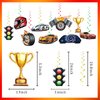 LARRAZABAL Race Car Birthday Party Decorations, Race Car Party Decorations Include Race Car Banner, Race Car Hanging Swirls and Honeycomb Centerpieces, Race Car Birthday Party Supplies
