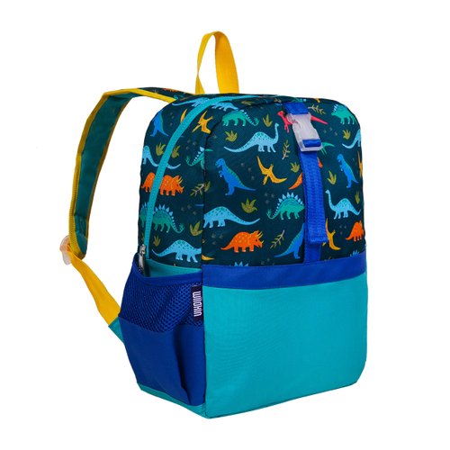 Wildkin Pack-it-All Kids Backpack for Boys & Girls, Ideal Size for School & Travel Backpack for Kids, Features Front Strap, Interior Sleeve, Back Support & Side Pocket (Jurassic Dinosaurs)