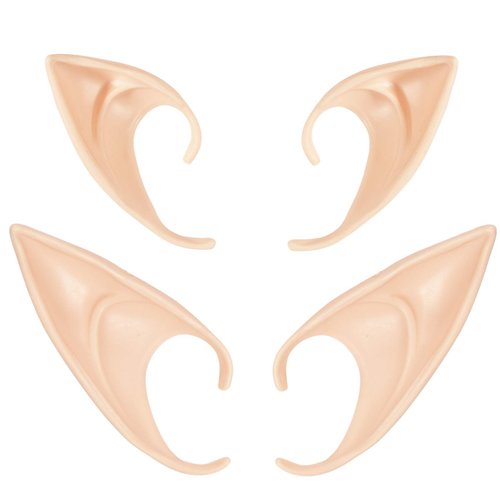 Cospaly Fairy Pixie Elf Ears - Latex Dress Up Ears for Halloween Christmas Any Themed Party(Pack of 2)