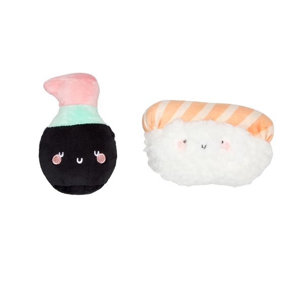 Pearhead Sushi & Soy Sauce Cat Toys, Set of 2, Plush Interactive Chew Toys, Pet Owner Must Have Catnip Toys, Set of 2 Plush Toys, Sushi and Soy Sauce Catnip Toys