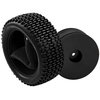 HIRCQOO OD 88mm/3.46" Rubber Tire Front Rear Tyre & Plastic Wheel Rims 12mm Hex Hub Compatible with Redcat Tornado Shockwave HPI HSP Kyosho Losi 1/10 Scale Off Road Buggy (Black)