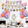 40Pcs Cat Birthday Decorations Cat Happy Birthday Party Supplies, Birthday Banner Cat Banner 20 Pcs Birthday Balloons 2 Pcs Ribbons and 16 Pcs cake Toppers for Kitten Cat Girl Kid Birthday Decorations