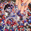 Holographic Nail Glitter Flakes, 3 Boxes Independence Day Nail Sequins for Nail Art, Red Blue White Nail Art Glitter, Loose Five Pointed Star Sequins for Nails, Acrylic Nails Supplies for Women Girls