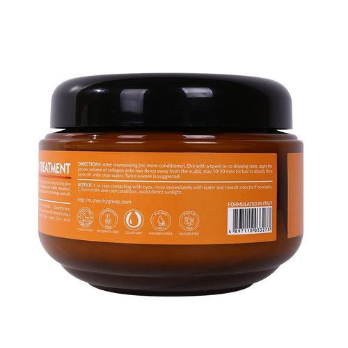 Generic Collgen bnc Hair Treatment deep Repair conditioner Argan oil collagen hair mask essence for dry damaged hair and all Hai mlr types.18.6oz.550ml, Orange