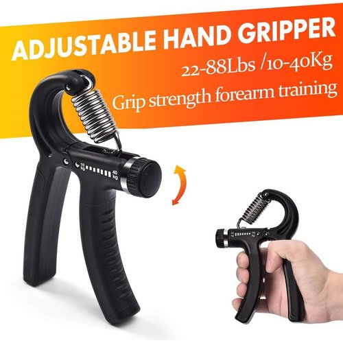 IMENSEAS Grip Strength Trainer 7 Pack Adjustable Hand Gripper, Finger Stretcher Resistance Extensor Bands, Finger Exerciser, Grip Strength Ring & Stress Relief Ball, Hand Grip Strengthener, Black