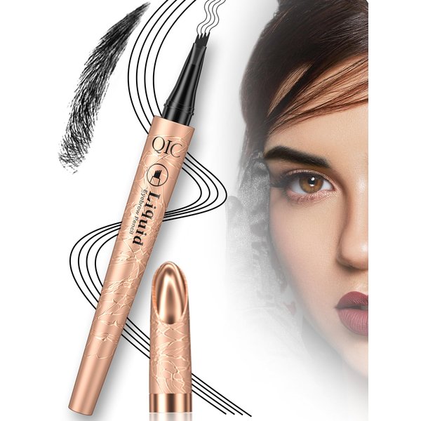 TIEEC Eyebrow Pencil - 3D Microblading Eyebrow Tattoo Pencil 4 Fork Tip - Microblading Eyebrow Pen - Waterproof Eye Brow Pencils - Eyebrow Eye Makeup Long-Lasting Waterproof Natural Eyebrow Hair