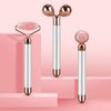 3-IN-1 Electric Jade Roller 3D Roller Facial Roller & Face Massager, Rose Quartz