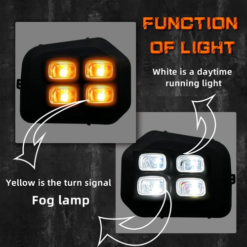 LED 4 eyes Fog Lights Assembly Kit for 2016 2017 2018 2019 2020 2021 2022 2023 Toyota Tacoma(Fits SR,SR5 Model Only), White DRL Fog Light Yellow Turn Signals for Tacoma