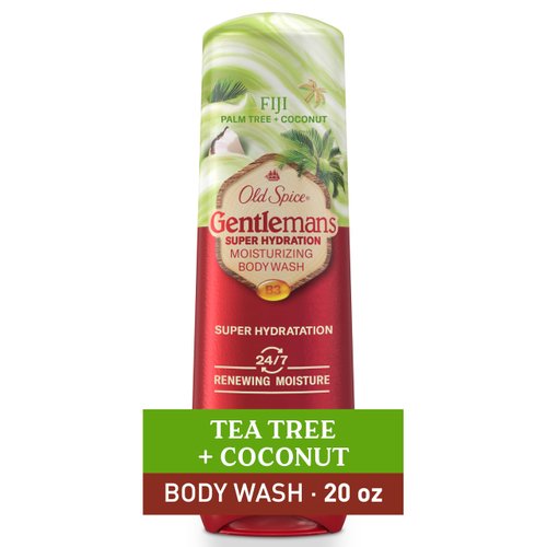 Old Spice Super Hydration GentleMan’s Body Wash, 24/7 Renewing Moisture, Gentle on Skin, Fiji with Palm Tree + Coconut Scent, 20 fl oz