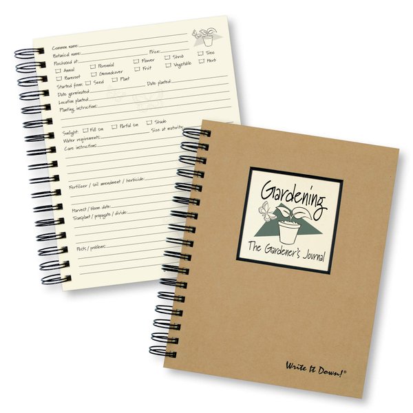 Write it Down series by Journals Unlimited, Guided Journal, Gardening, The Gardener's Journal, Full-size 7.5"x 9", Kraft Hard Cover, Made in USA