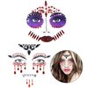 Halloween Face Jewels,2Set Halloween Stick On Rhinestone Rave Face Gems Self Adhesive Eyes Body Temporary Tattoos For Festival Fashion Girl Women Mermaid Zombie Vampire Crystals Party Makeup Supplies
