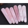 JIC Gem 1pc Crystal Massage Wand for Acupuncture Therapy Pointed Stick Treatment Gua Sha Scraping Tool Rose Quartz