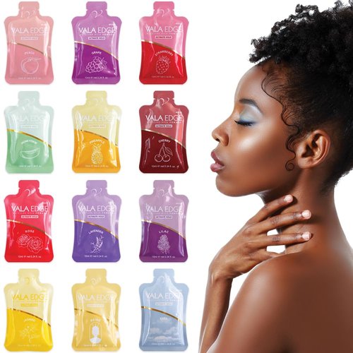 12 Pack 10ml Vala Edge Control Braiding Gel Pomade Strong Hold High Shine Made in Korea Beauty Styling Gel (Assorted)