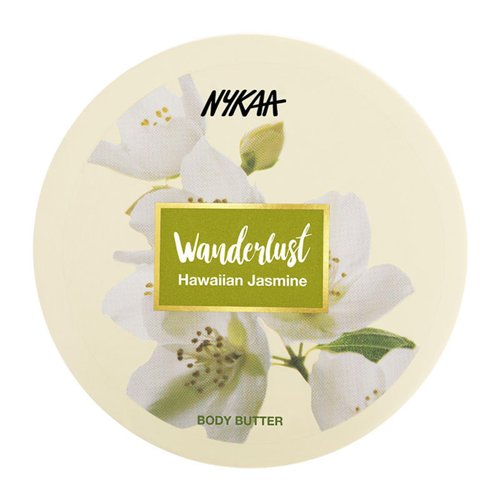 Nykaa Naturals Wanderlust Body Butter - Enriched with Shea, Cocoa Butter, and Almond Oil - Vegan, Cruelty-Free - Hawaiian Jasmine - Vegan - 6.7 oz