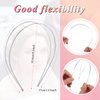 Syhood 4 Pieces Metal Double Layer Headbands Row Wire Headband for Women Wedding Hair Band Elastic Metal Hairband(Round,Silver)
