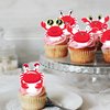 Crab Cupcake Toppers 48Pcs Crab Birthday Party Decorations Crab Theme Cake Decorations Crab Party Cupcake Picks for Ocean Sea Animals Baby Shower Supplies