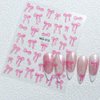 6pcs Cute Bow Nail Stickers for Women White Bow Nail Sticker Pink Bow Nail Decals for Nail Art Supplies 3D Nail Art Stickers Embossed Bow Stickers for Nails Bowknot Sticker Nails Stickers Nail Bows