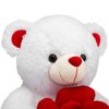 BEJOY Teddy Bear Stuffed Animals Plush Bear Holding Rose Soft Plush Toy Valentine's Day, 16 Inch, White